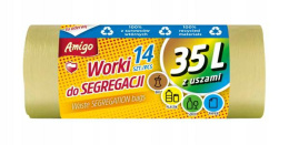 Gosia Amigo Worki Do Segregacji 35l Z Uszami Żółte-Plastik 14szt 7990..