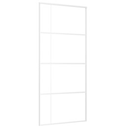 Drzwi przesuwne, szkło ESG i aluminium, 90x205 cm, białe Lumarko!