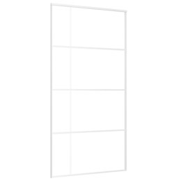 Drzwi przesuwne, szkło ESG i aluminium, 102,5x205 cm, biały Lumarko!