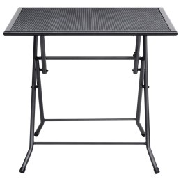 Składany stolik z siatką, 80x80x72 cm, stalowy, antracytowy Lumarko!