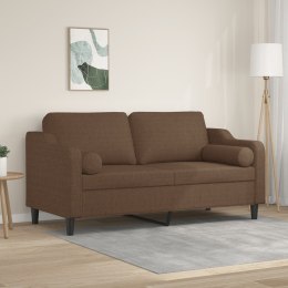 2-osobowa sofa z poduszkami, brązowa, 140 cm, tkanina Lumarko!