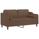 2-osobowa sofa z poduszkami, brązowa, 140 cm, tkanina Lumarko!