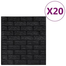 Panele 3D z imitacją cegły, samoprzylepne, 20 szt., czarne Lumarko!