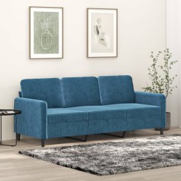 Sofa 3-osobowa, niebieski, 180 cm, tapicerowana aksamitem Lumarko!