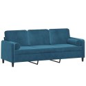 3-osobowa sofa z poduszkami, niebieska, 180 cm, aksamit Lumarko!
