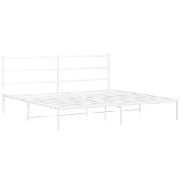 Metalowa rama łóżka z wezgłowiem, biała, 193x203 cm Lumarko!