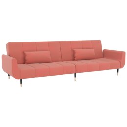 2-osobowa kanapa z 2 poduszkami, różowa, aksamitna Lumarko!