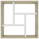 Półka ścienna, biel i dąb sonoma, 45,1x16x45,1 cm, płyta Lumarko!