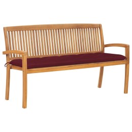 Sztaplowana ławka ogrodowa z poduszką, 159 cm, drewno tekowe Lumarko!