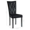 Krzesła stołowe, 4 szt., czarne, obite aksamitem Lumarko!