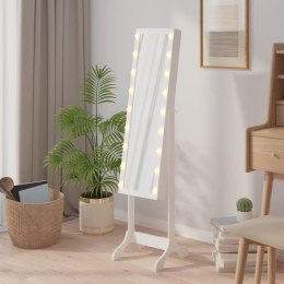 Lustro stojące z LED, białe, 34x37x146 cm Lumarko!