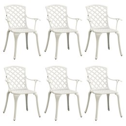 Krzesła ogrodowe, 6 szt., odlewane aluminium, białe Lumarko!