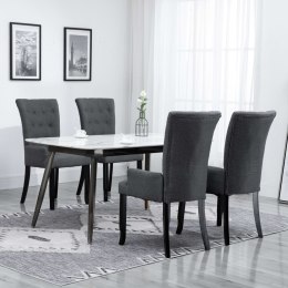Krzesła stołowe z podłokietnikami, 4 szt., ciemnoszare, tkanina Lumarko!