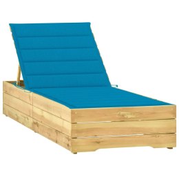 Leżak z niebieską poduszką, impregnowane drewno sosnowe Lumarko!