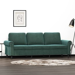 Sofa 3-osobowa, ciemnozielony, 180 cm, obita aksamitem Lumarko!