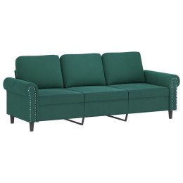 Sofa 3-osobowa, ciemnozielony, 180 cm, obita aksamitem Lumarko!