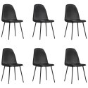 Krzesła stołowe, 6 szt., czarne, sztuczna skóra Lumarko!