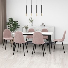 Krzesła stołowe, 6 szt., różowe, obite aksamitem Lumarko!