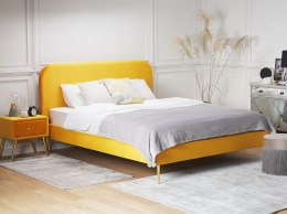 Łóżko welurowe 180 x 200 cm żółte FLAYAT Lumarko!