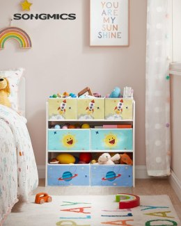 Półka do pokoju dziecięcego, półka z zabawkami z 7 pudełkami do przechowywania wykonanych z tkanin, regałów, dzieć