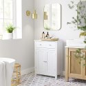Szuflada łazienkowa, szafka kuchenna w wiejskim stylu domu, drewno, białe, 60 x 80 x 30 cm (W x H x D), panele MDF, 60 x