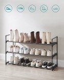 3-poziomowy stojak na buty, organizator do przechowywania w butach, metalowy stojak do przechowywania, pasuje do 12 do 15 par bu