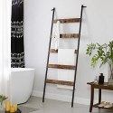 5-poziomowy stojak na ręczniki, szerokość 65 cm, stalowa rama, koce, ręczniki, szaliki, styl przemysłowy, rustykalny brązowy i c