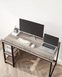 Biurko komputerowe, biurko z 2 półkami po lewej lub prawej stronie, stół do pracy w salonie biurowym, rama stalowa, przemysł, Gr