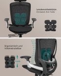 Ergonomiczne regulowane krzesło biurowe rozkładane biurko - przednie lub tylne regulowane siedzenie - Obsługa do 150 kg - Black