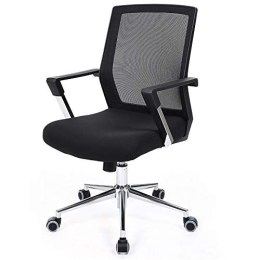 Obrotowe krzesło biurowe tylne siedzenie Wysokość regulowana czerń