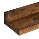 Pływające półki, zestaw 3 drewnianych półek ściennych, o długości 38 cm, z przednią krawędzią, dla bibelotów, słoików z przypraw