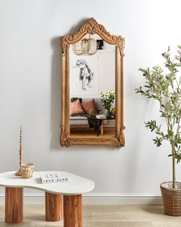 Drewniane lustro ścienne 62 x 123 cm jasne MABLY Lumarko!