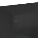Szafka ze szklanymi drzwiami, czarna, 68x37x75,5 cm Lumarko!