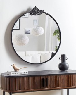 Okrągłe lustro ścienne metalowe ⌀ 67 cm czarne SOMMANT Lumarko!