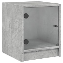Szafka nocna ze szklanymi drzwiami, szarość betonu, 35x37x42 cm Lumarko!