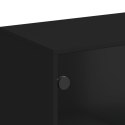 Szafka ze szklanymi drzwiami, czarna, 69x37x100 cm Lumarko!