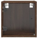 Szafka nocna ze szklanymi drzwiami, brązowy dąb, 35x37x35 cm Lumarko!