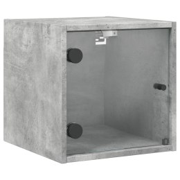 Szafka nocna ze szklanymi drzwiami, szarość betonu, 35x37x35 cm Lumarko!