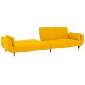 2-osobowa kanapa z 2 poduszkami, żółta, aksamitna Lumarko!