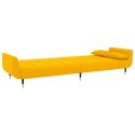 2-osobowa kanapa z 2 poduszkami, żółta, aksamitna Lumarko!