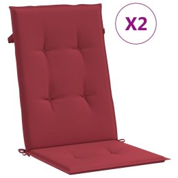 Poduszki na krzesła ogrodowe 2 szt., winna czerwień 120x50x3 cm Lumarko!