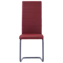 Krzesła stołowe, wspornikowe, 2 szt., czerwone, sztuczna skóra Lumarko!