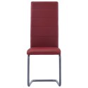 Krzesła stołowe, wspornikowe, 6 szt., czerwone, sztuczna skóra Lumarko!