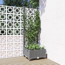 Donica ogrodowa z kratką, jasnoszara, 40x40x121,5 cm, PP Lumarko!