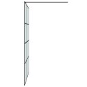 Ścianka prysznicowa, czarna, 140x195 cm, mrożone szkło ESG Lumarko!