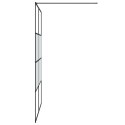 Ścianka prysznicowa, czarna, 140x195 cm, półmrożone szkło ESG Lumarko!