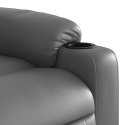 Rozkładany fotel masujący, elektryczny, szary, sztuczna skóra Lumarko!