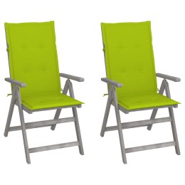 Rozkładane krzesła ogrodowe z poduszkami, 2 szt., lita akacja Lumarko!