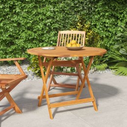 Składany stół ogrodowy, Ø90x75 cm, lite drewno akacjowe Lumarko!
