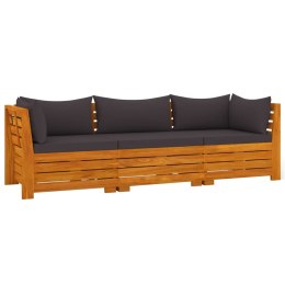 3-osobowa sofa ogrodowa z poduszkami, lite drewno akacjowe Lumarko!